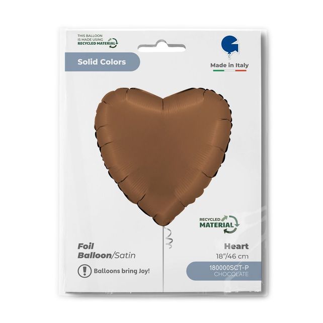 Grabo Heart Satin Chocolate 18"/46cm