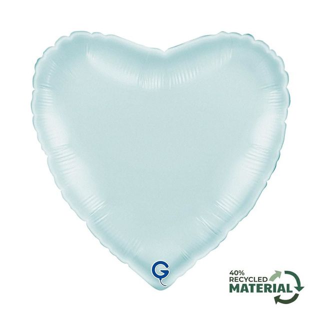 Grabo Heart 18"/46cm Pastel Blue Satin W/O packaging