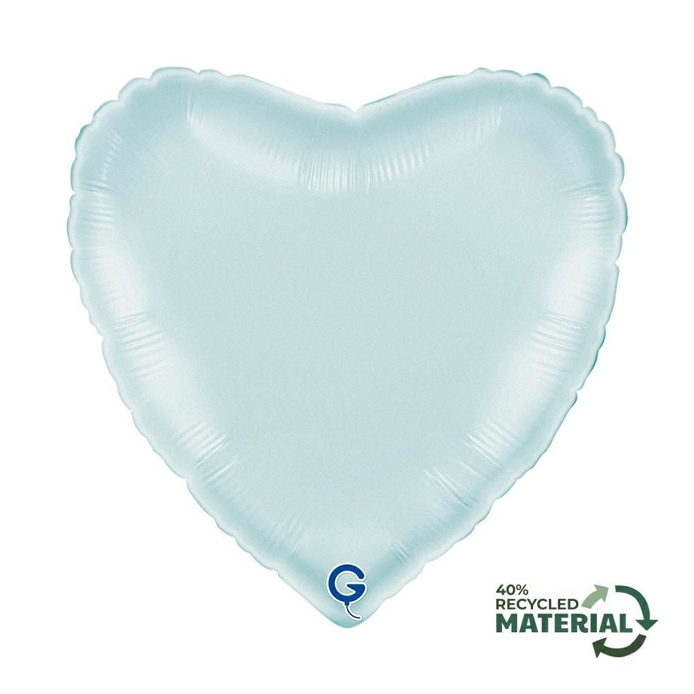 Grabo Heart 18"/46cm Pastel Blue Satin W/O packaging image
