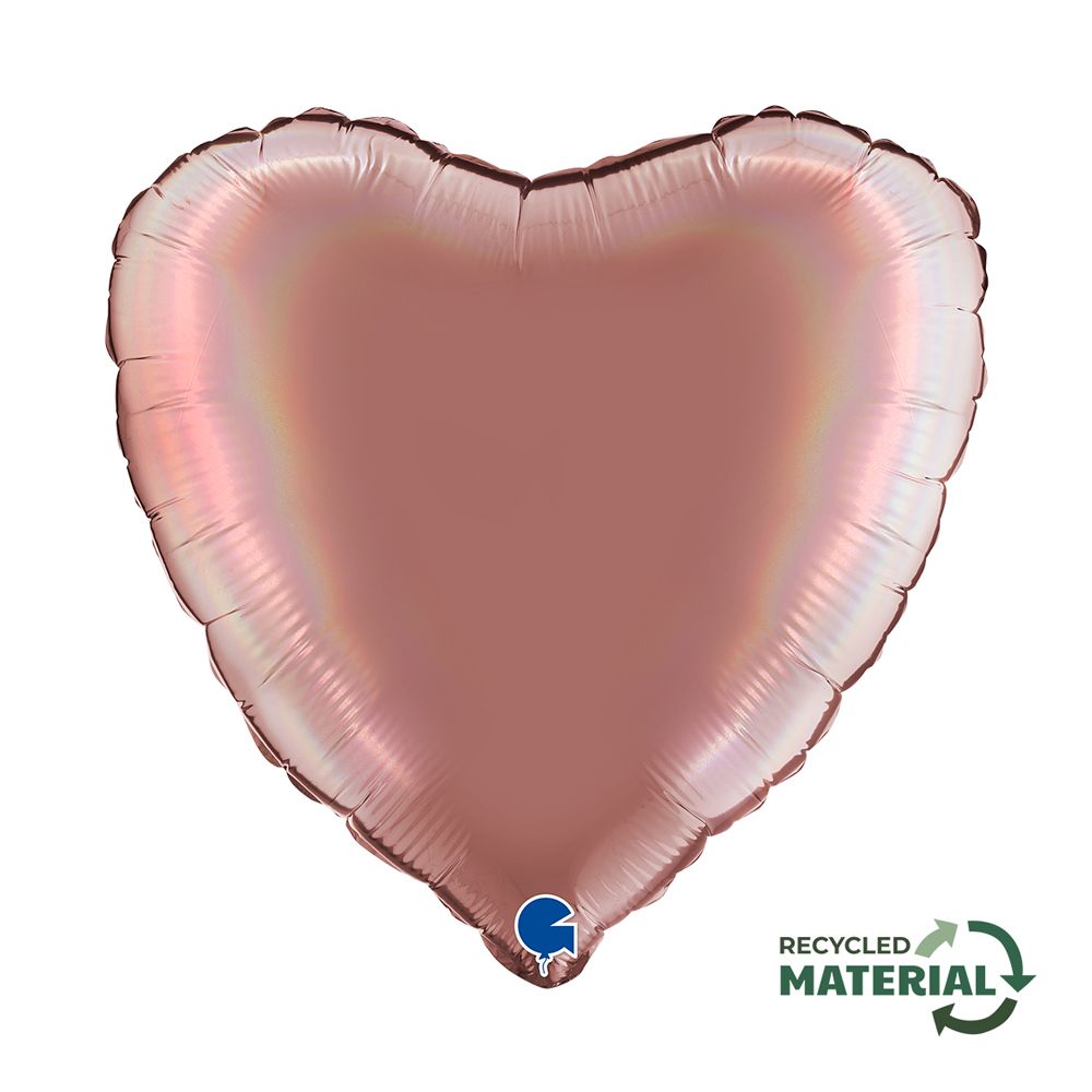 Grabo Heart Rainbow Holographic Platinum Rose 18"/46cm image