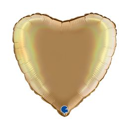 Grabo Heart Rainbow Holographic Platinum Champagne 18"/46cm image