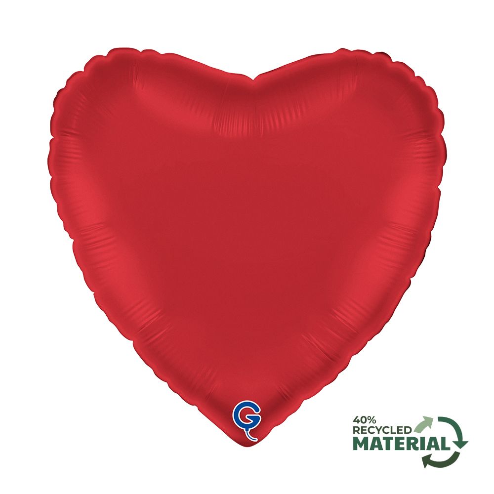 Grabo Heart Satin Rubin Red 18"/46cm W/O Package image