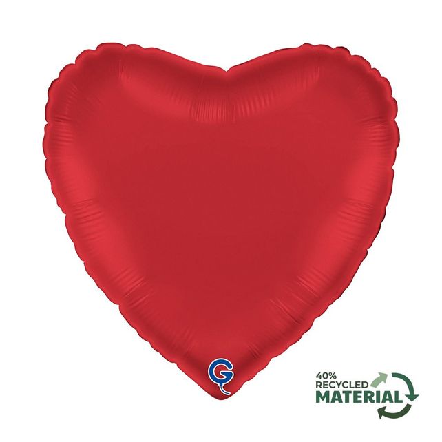 Grabo Heart Satin Rubin Red 18"/46cm W/O Package