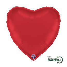 Grabo Heart Satin Rubin Red 18"/46cm W/O Package image
