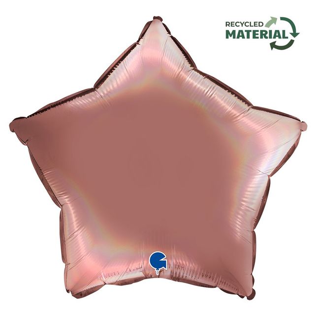 Grabo Звезда Радужный Голографик Платиновый Rose 18"/46см