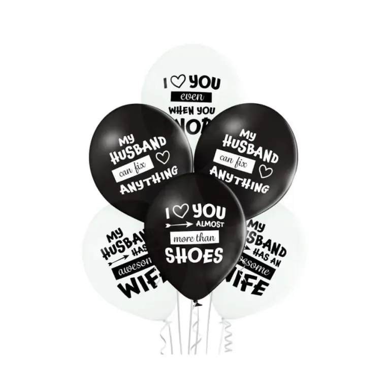 Belbal 12"/30cm Best Husband Ever white and black 6pcs image