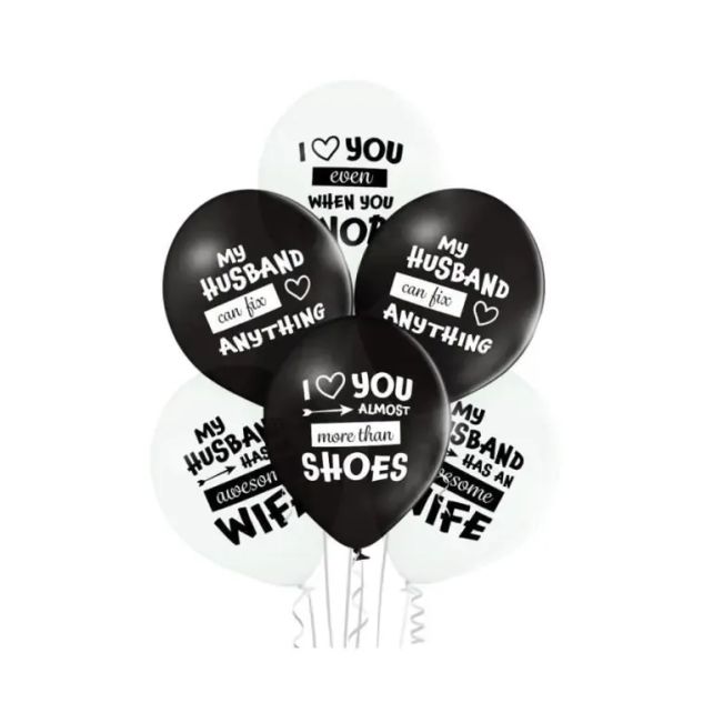 Belbal 12"/30cm Best Husband Ever white and black 6pcs
