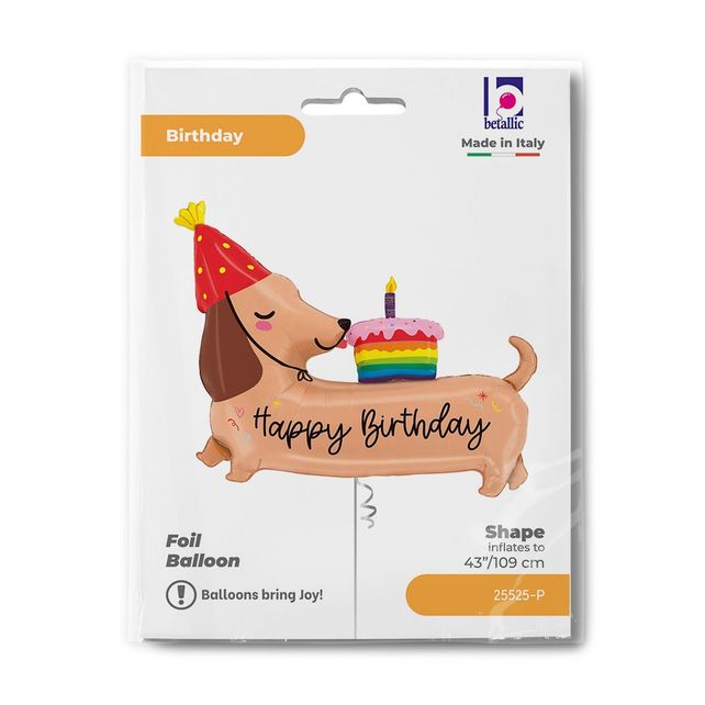 Grabo Happy Bday Dachshund 43"/109cm