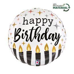 Grabo Round Satin Metallic Birthday Candle 18"/46cm image