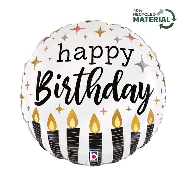 Grabo Round Satin Metallic Birthday Candle 18"/46cm