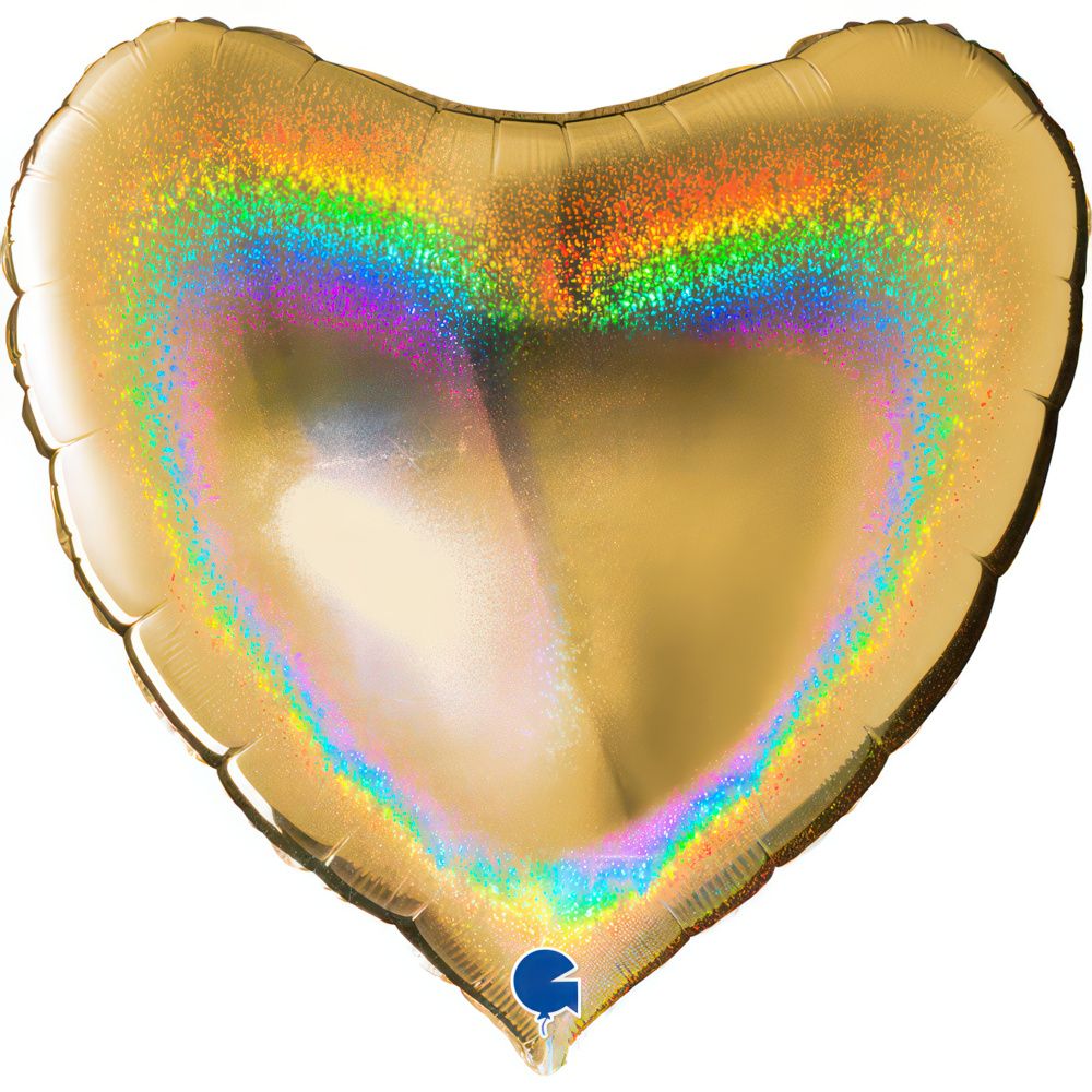 Grabo Heart Glitter Holographic Gold 36"/91cm image