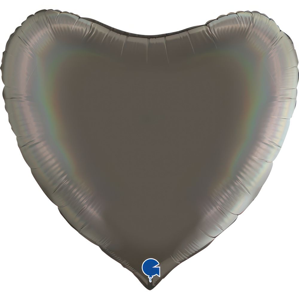 Grabo Heart Rainbow Holographic Platinum Grey 36"/91cm image