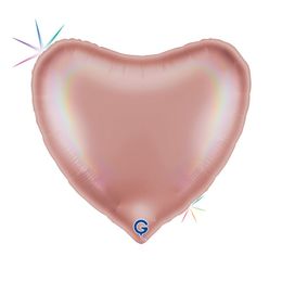 Grabo Heart 36"/91cm Rainbow Holographic Platinum Rose image