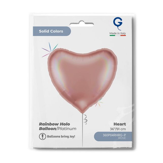 Grabo Heart 36"/91cm Satin Rose Gold