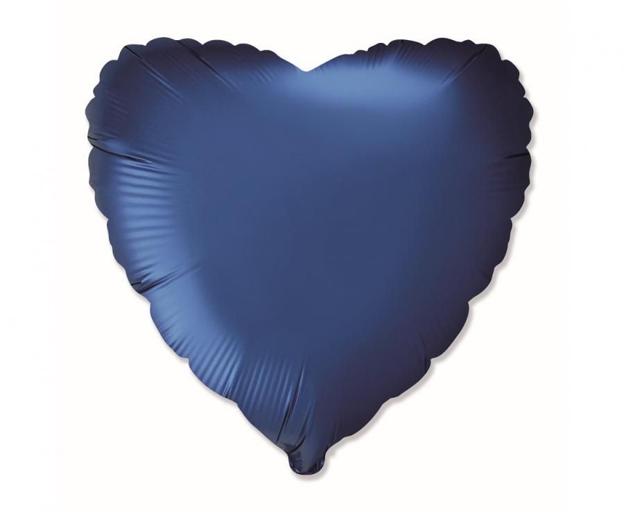 Flexmetal Heart Satin Navy Blue 18"/46cm image