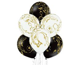 Belbal 12"/30cm marble 6pcs black&white image