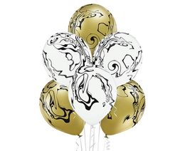 Belbal 12"/30cm marble 6pcs white&gold image