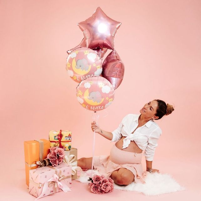 Grabo Звезда Радужный Голографик Платиновый Rose 18"/46см
