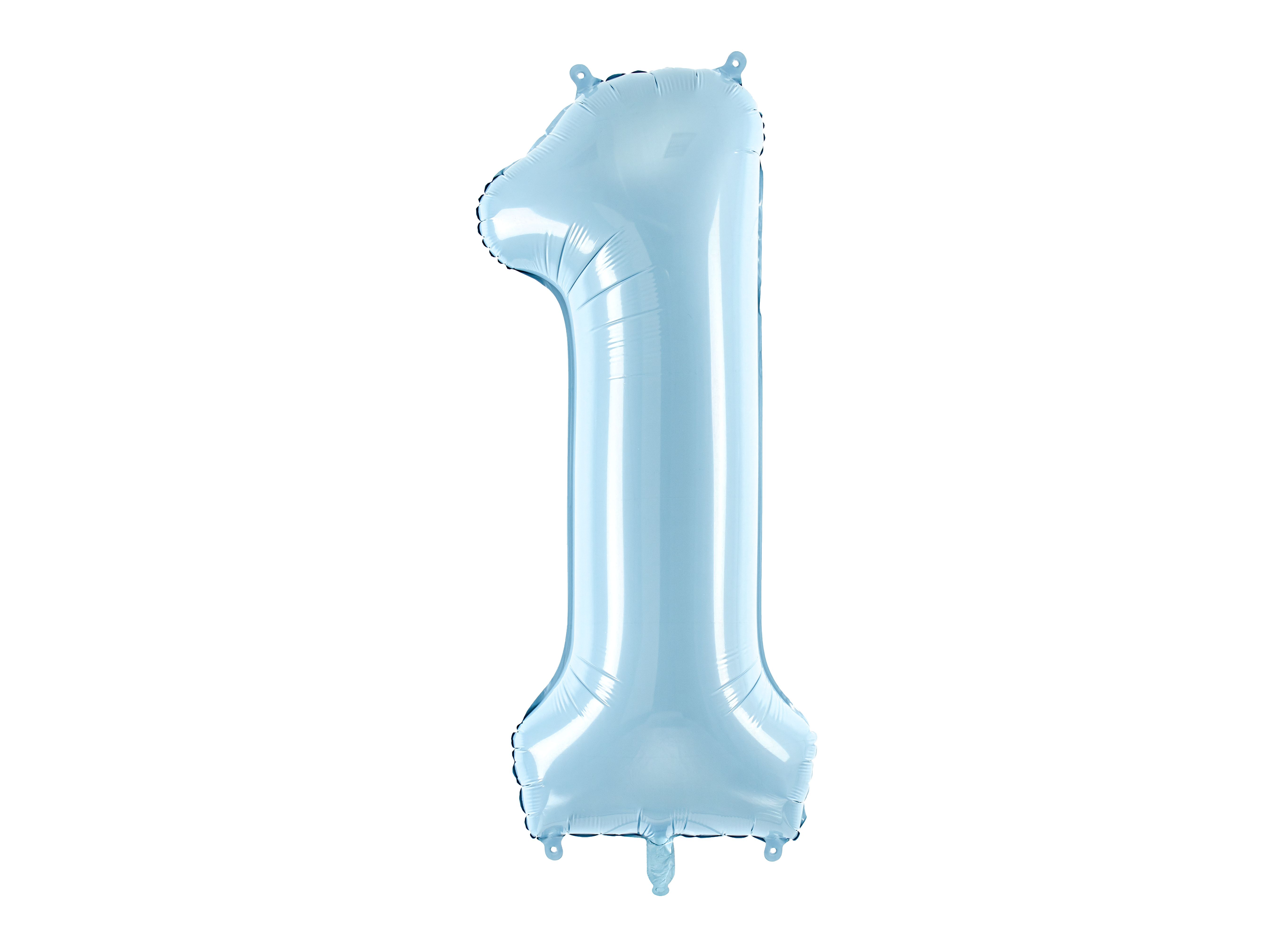 PartyDeco Light Blue 34"/86cm Number 1 image