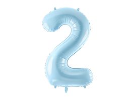 PartyDeco Светло-голубой 34"/86см Число 2 image