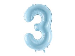 PartyDeco Светло-голубой 34"/86см Число 3 image