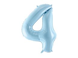 PartyDeco Светло-голубой 34"/86см Число 4 image