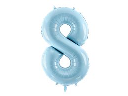 PartyDeco Светло-голубой 34"/86см Число 8 image
