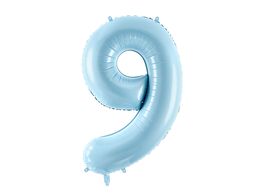 PartyDeco Светло-голубой 34"/86см Число 9 image