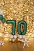 PartyDeco Bottle Green 34"/86cm Number 0 thumb