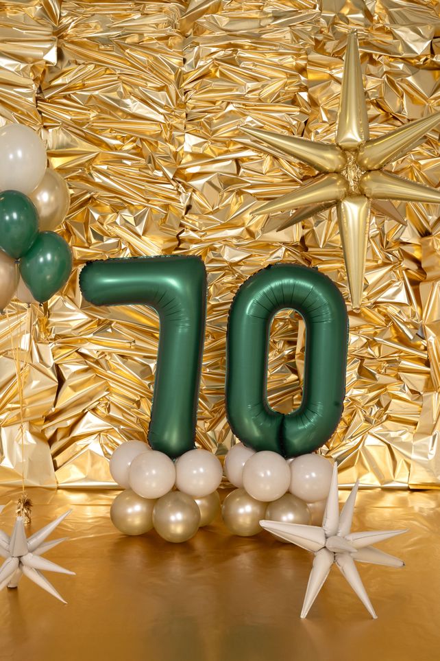 PartyDeco Bottle Green 34"/86cm Number 0