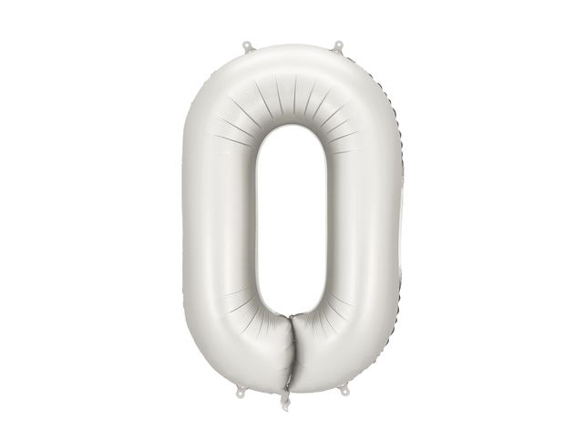 PartyDeco Silver 34"/86cm Number 0