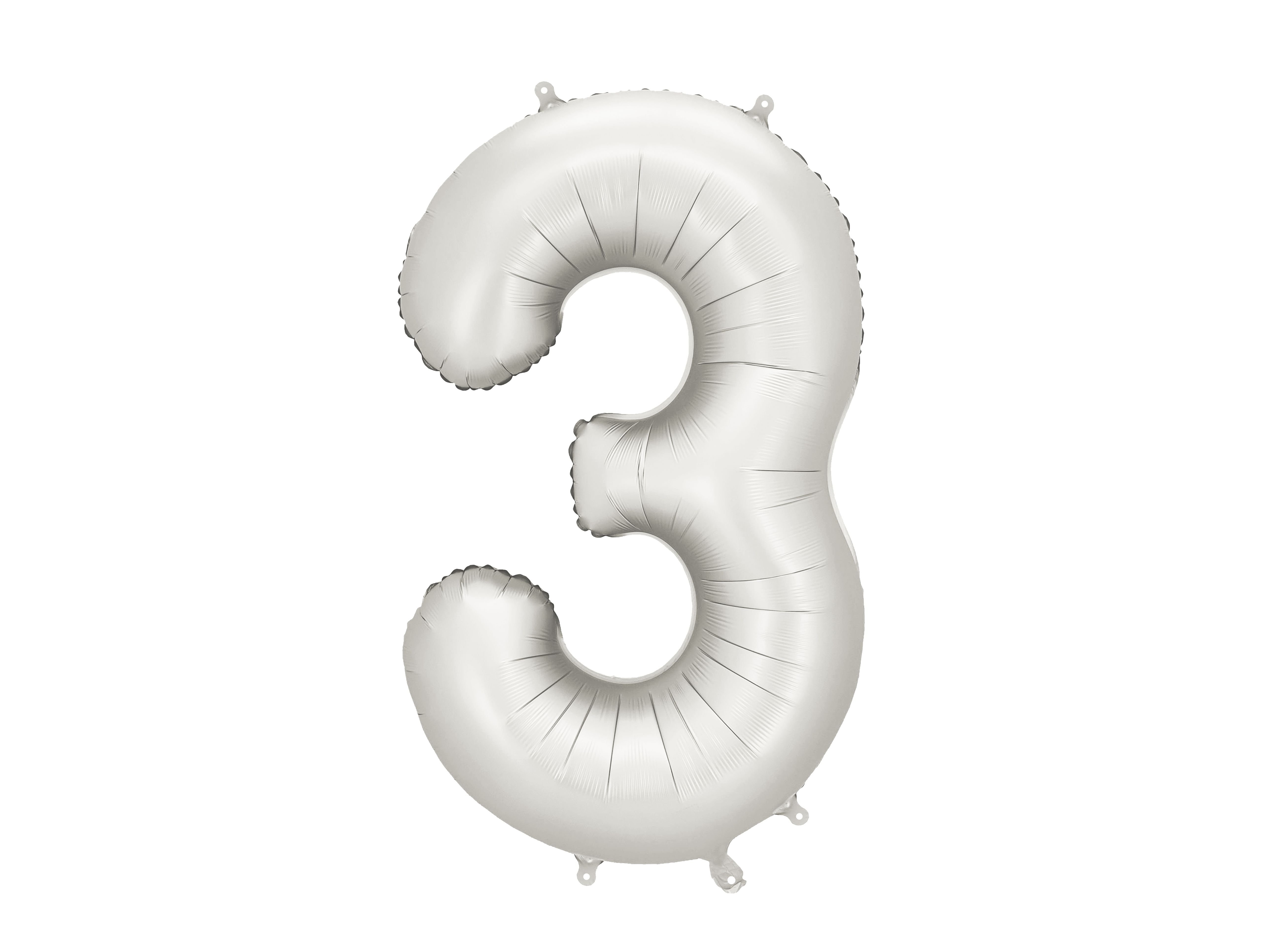 PartyDeco Silver 34"/86cm Number 3 image