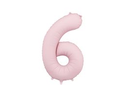 PartyDeco Light Pink 34"/86cm Number 6 image