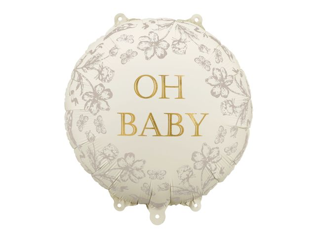 PartyDeco Round Oh Baby 12"/30cm