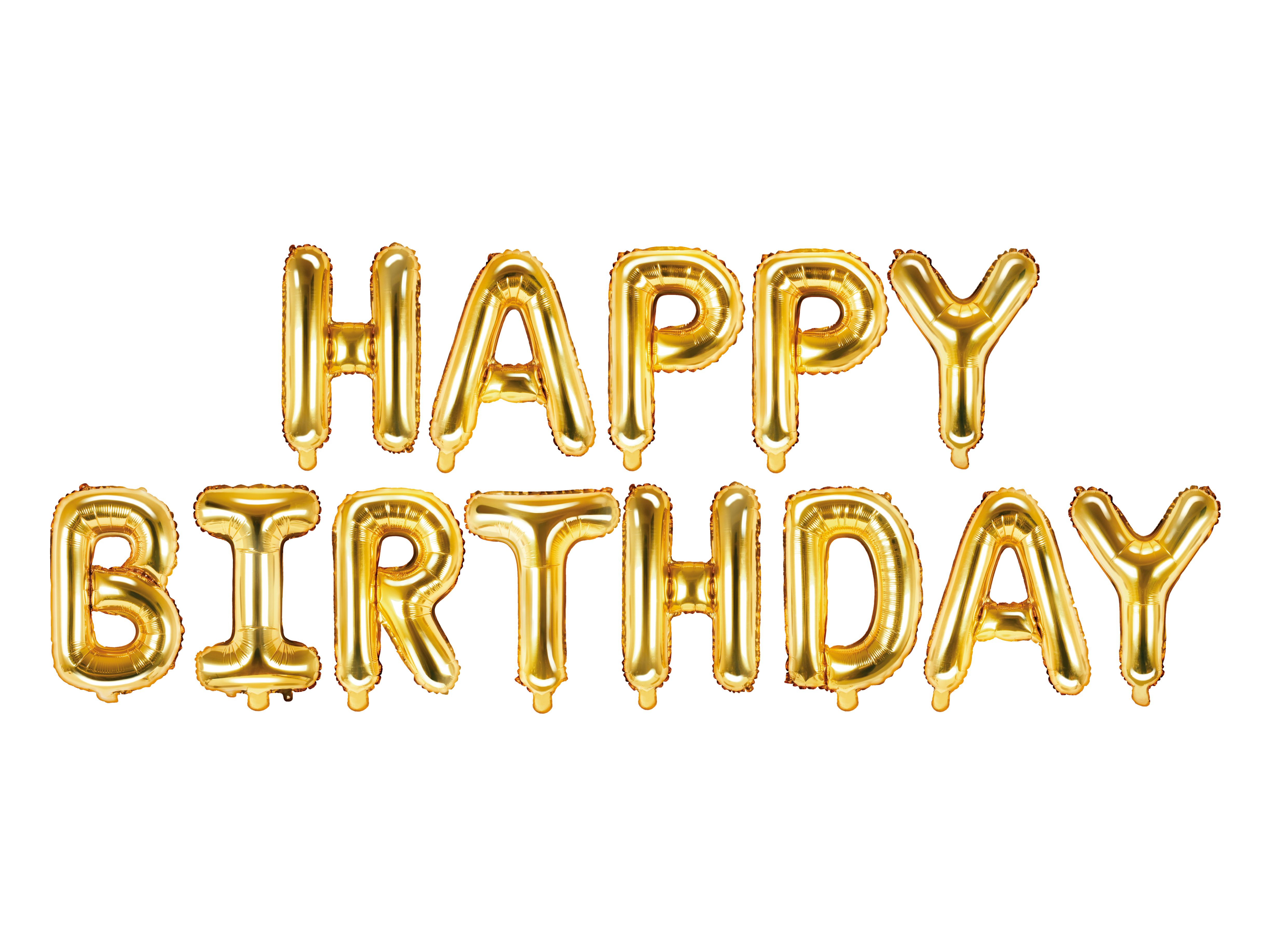 PartyDeco Happy Birthday Lettering 340cm gold image