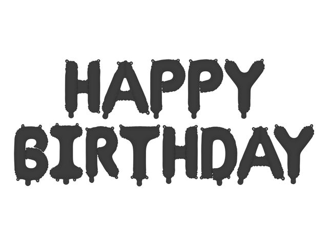 PartyDeco Happy Birthday Lettering 340cm black