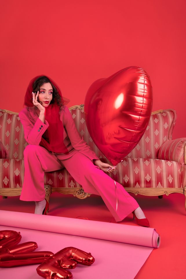 PartyDeco Heart Red 18"/46cm