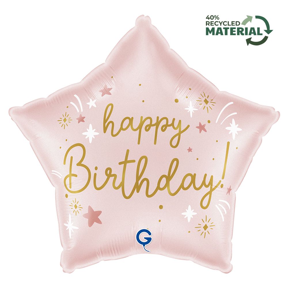 Grabo Star Pink Happy Birthday 18"/46cm image
