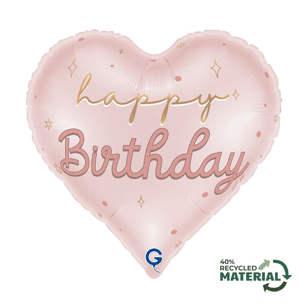 Grabo Heart Pink Happy Birthday 18"/46cm image