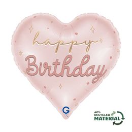 Grabo Heart Pink Happy Birthday 18"/46cm image