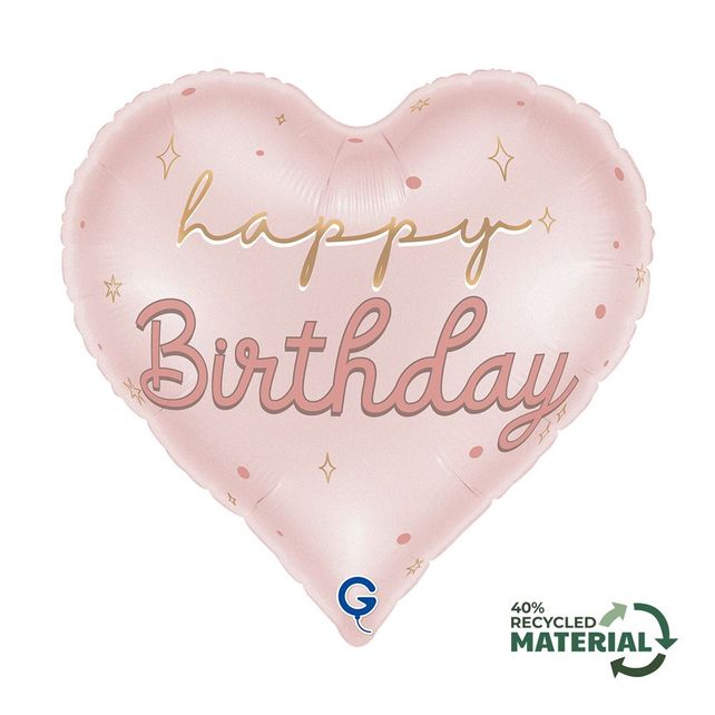 Grabo Heart Pink Happy Birthday 18"/46cm
