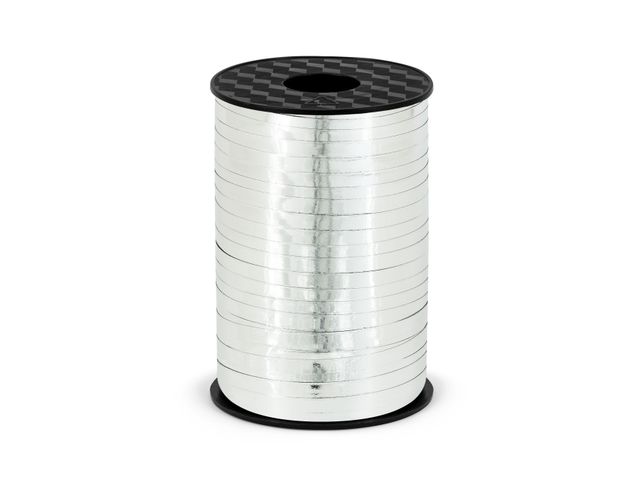 PartyDeco Plastic Ribbon 5mm / 225m silver