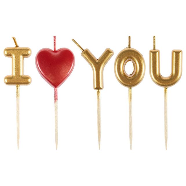 Набор свечей "I LOVE YOU" 5шт